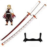 Bamboo Katana Samurai Schwert aus Holz 104cm Demon Slayer Mit Ständer...