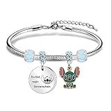 Coagurmes Movitation Armband für Frauen Mädchen, Stitch Silber...