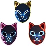 Ksmate Demon Slayer Maske,Dämon Slayer LED Maske, Demon Slayer Maske...