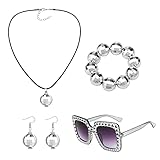 MIVAIUN 4 Stück 1970er Discokugel Spiegelkugel Schmuck Set Ohrringe...