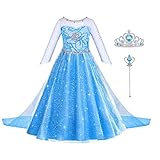 ACWOO Elsa Kostüm Mädchen, ELSA Kinder Prinzessin Kleid 6-teiliges...
