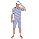 Badeanzug blau weiß geringelt Gr. M Einteiler