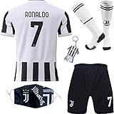 BlackAzat 2221/2222 Juve Heim Ronaldo #7 Fußball Kinder Trikot Shorts...