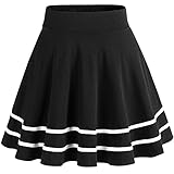 DRESSTELLS Damen High Waist Rock Basic Solide Vielseitige Dehnbar...
