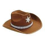 Widmann 2475K - Sheriffhut für Kinder, Braun, Cowboy, Cowgirl, Wilder...