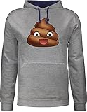 Shirtracer Sprüche Statement mit Spruch - Kackhaufen Emoticon - M -...