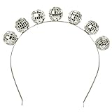 Boland 00770 - Tiara Discokugel, silber, für Erwachsene, Haarreif mit...