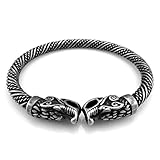 URBANTIMBER Wikinger Armreif Geri & Freki - Massiver Anthrazit...
