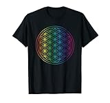 Blume des Lebens Regenbogen T-Shirt