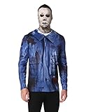 FauxReal Long Sleeve Tee Shirt with Full Fabric Face Mask, Michael...