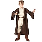 SINSEN Jedi Kostüm für Kinder Obi Wan Kenobi Kostüm Kinder Kapuzen...