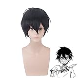 Anime Angels Of Death Zack Isaac Foster Schwarze Kurze Perücke...