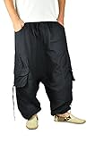 virblatt - Haremshose Herren | 100% Baumwolle | Aladinhose Herren Goa...