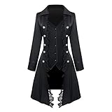 Feynman Damen Steampunk Frack Gothic Mantel mit Spitze, Fraun Barock...