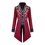 OBEEII Gothic Steampunk Frack Jacke, Herren Vintage Mittellanger...