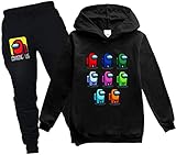 PADOLA Jungen Kapuzenpullover Among Us 3D Druck Hoodie Set Cartoon...