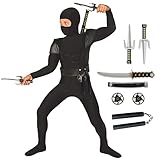 Ninja Kostüm Kinder, Kostüm Kinder Jungen Schwarzes, Krieger...