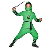 (PKT) (9910934) Child Ninja Warrior Green Costume (4-6yr)