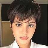 Queentas Perücke Braun Kurz Perücken Frauen Pixie Cut...