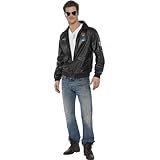 Smiffys Karneval Herren Kostüm Top Gun Jacke Schwarze Bomberjacke...