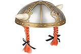 Wikinger Helm mit Zöpfchen für Kinder bunt