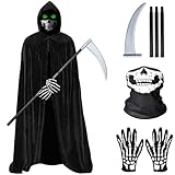 TERJBG 4 PCS Halloween Ghost Kostüm Sensenmann Herren, Halloween...