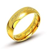 AURSTORE Schmuck „Herr der Ringe“-Ring aus Wolfram, 6 mm, Größe...