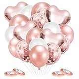 Rose Gold Luftballons 50 Stück Herzluftballon Rosegold Latexballons...