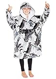 Fortnite Hoodie Decke Kinder, Übergröße Kuscheldecke mit Ärmeln,...