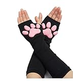 SIROLISA 3D-Silikon-Katzenpfoten-Fäustlinge, schwarze Handschuhe,...