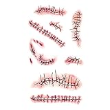 EROSPA Tattoos Halloween Wunden Narben Kratzer genäht Kostüme Make...