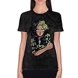 Billie Eilish T Shirt Anime Billie Logo Nue offiziell Unisex Dip Dye...