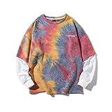 GURUNVANI Hoodies für Herren Batik-Pullover Kapuzen-Sweatshirt,...