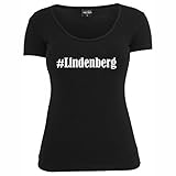 Damen T-Shirt I Love Lindenberg Größe M Farbe Schwarz Druck Weiss