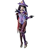 xHxttL Genshin Impact Cosplay Kostüm Mona Cosplay Kleid mit Perücke...