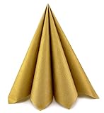 20 x Papierservietten GOLD 40 x 40 cm Servietten Tissue 3-lagig innen...