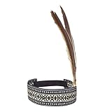 Boland 44092 - Stirnband Indianerin Weise Frau, beige-schwarz,...