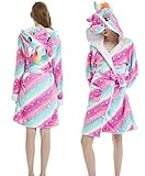 Woneart Mädchen Damen Bademantel/Morgenmantel mit Kapuze Tier Robe...
