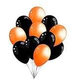 Premium Luftballons in Schwarz Orange - Made in DE - 100% Naturlatex &...