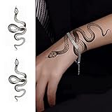 Temporäre Tattoo Aufkleber,2Pcs Schwarze Schlange Große Größe Arm...