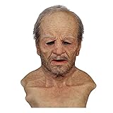 Hstiser Realistische Halloween Latex Maske Soft Old Grandpa Man...