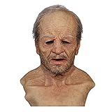 Hstiser Realistische Halloween Latex Maske Soft Old Grandpa Man...