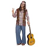 'PSYCHEDELIC HIPPIE MAN' (shirt with vest, pants, headband, necklace)...