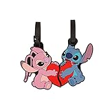 Disney Lilo and Stitch Gepäckanhänger-Set, Blau, Rosa und Rot,...