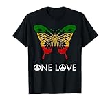 Rasta Rastafari Schmetterling One Love Reggae Rastafarian T-Shirt