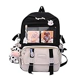 QOCO Kawaii Rucksack mit Kawaii-Anhänger und Zubehör Niedliche...