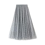 Geagodelia Tüllrock Damen Mädchen Elegante Weiche Lange Sommerrock...