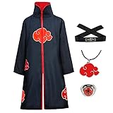 Amycute Naruto Akatsuki Mantel Umhang （4-teilig） Anime Cosplay...