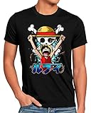 style3 One King Luffy Herren T-Shirt Piece Anime Manga Japan,...