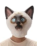 PartyHop Siamesische Katze Maske Tier Latex Vollkopf Realistische...